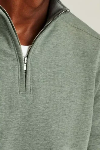 Strukturerad fleece med halv dragkedja