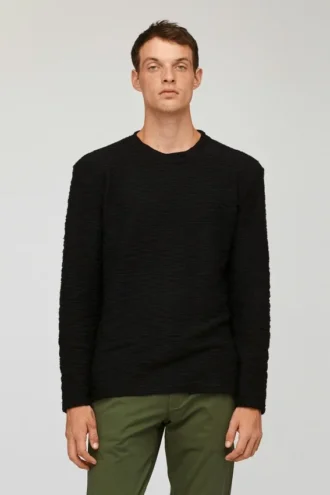 Strukturerad sweatshirt med rund hals