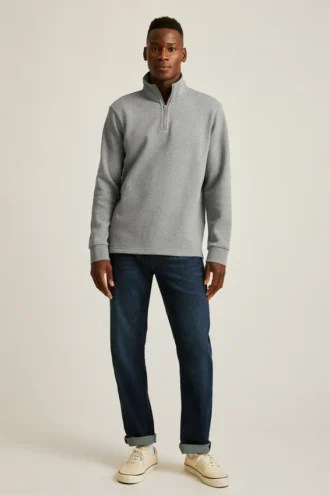 Supermjuk fleece med halv dragkedja