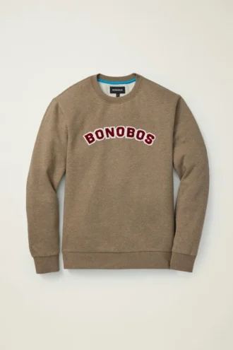 Sweatshirt med rund hals i collegestil | Mjuk logotyp för komfort