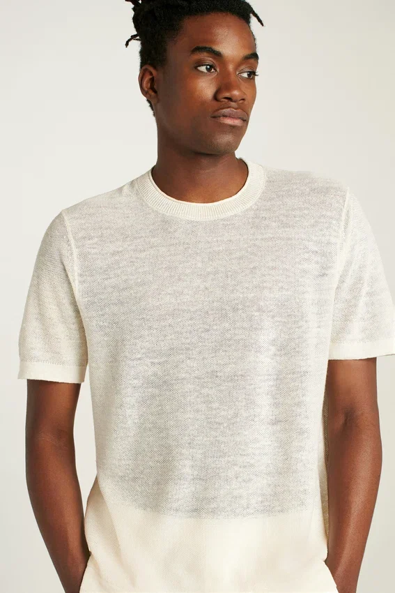 T-shirt i italienskt linne för män T-shirt i italienskt linne för män