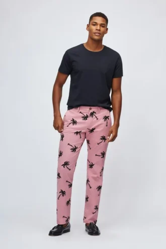 Tryckt stretch-chino