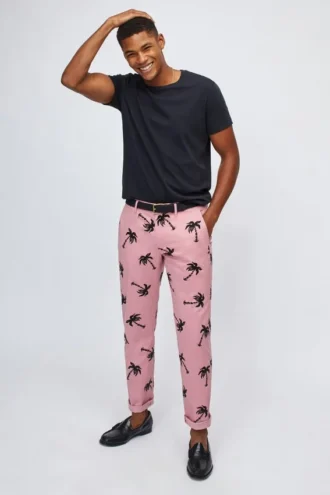 Tryckt stretch-chino
