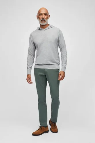 Tvättbar hoodie i bomull och kashmir