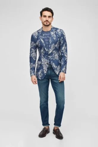 Unconstructed blazer med blommönster